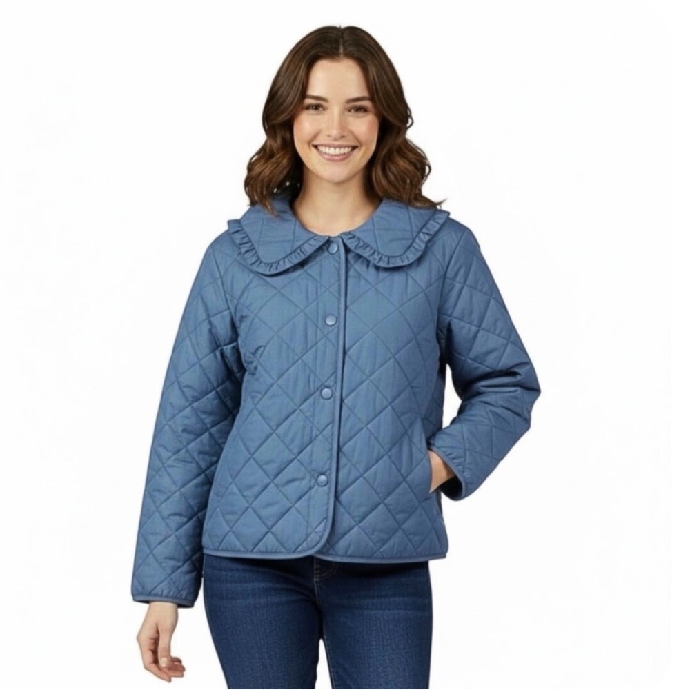 Lauren Conrad Quilted Jacket in Rendez Blue NWT Size XXL - Picture 3 of 15